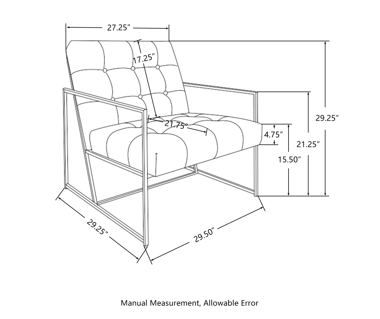 Glitzhome Modern Industrial Faux Leather Accent Chairs, 2-Pack 11 Glitzhome Modern Industrial Faux Leather Accent Chairs, 2-Pack - Image 9