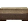 Alesbury Brown Faux Leather Ottoman -Living Room Furniture 810612254 2