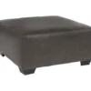 Aberton Gray Faux Leather Oversize Accent Ottoman 1 Aberton Gray Faux Leather Oversize Accent Ottoman -Living Room Furniture 810612302 1