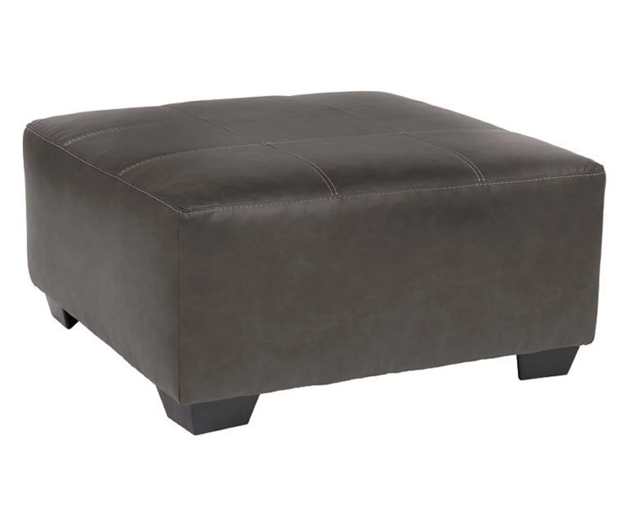 Aberton Gray Faux Leather Oversize Accent Ottoman 3 Aberton Gray Faux Leather Oversize Accent Ottoman