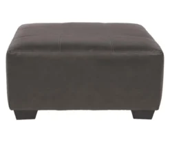 Aberton Gray Faux Leather Oversize Accent Ottoman 9 Aberton Gray Faux Leather Oversize Accent Ottoman -Living Room Furniture 810612302 2