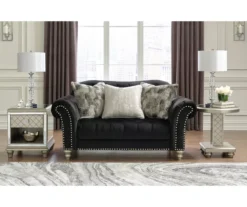 Harriotte Black Loveseat 11 Harriotte Black Loveseat -Living Room Furniture 810612312 1