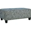 Trendle Blue & Tan Oversize Accent Ottoman 1 Trendle Blue & Tan Oversize Accent Ottoman -Living Room Furniture 810612384 1
