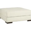 Zada White Oversize Accent Ottoman -Living Room Furniture 810612391 1