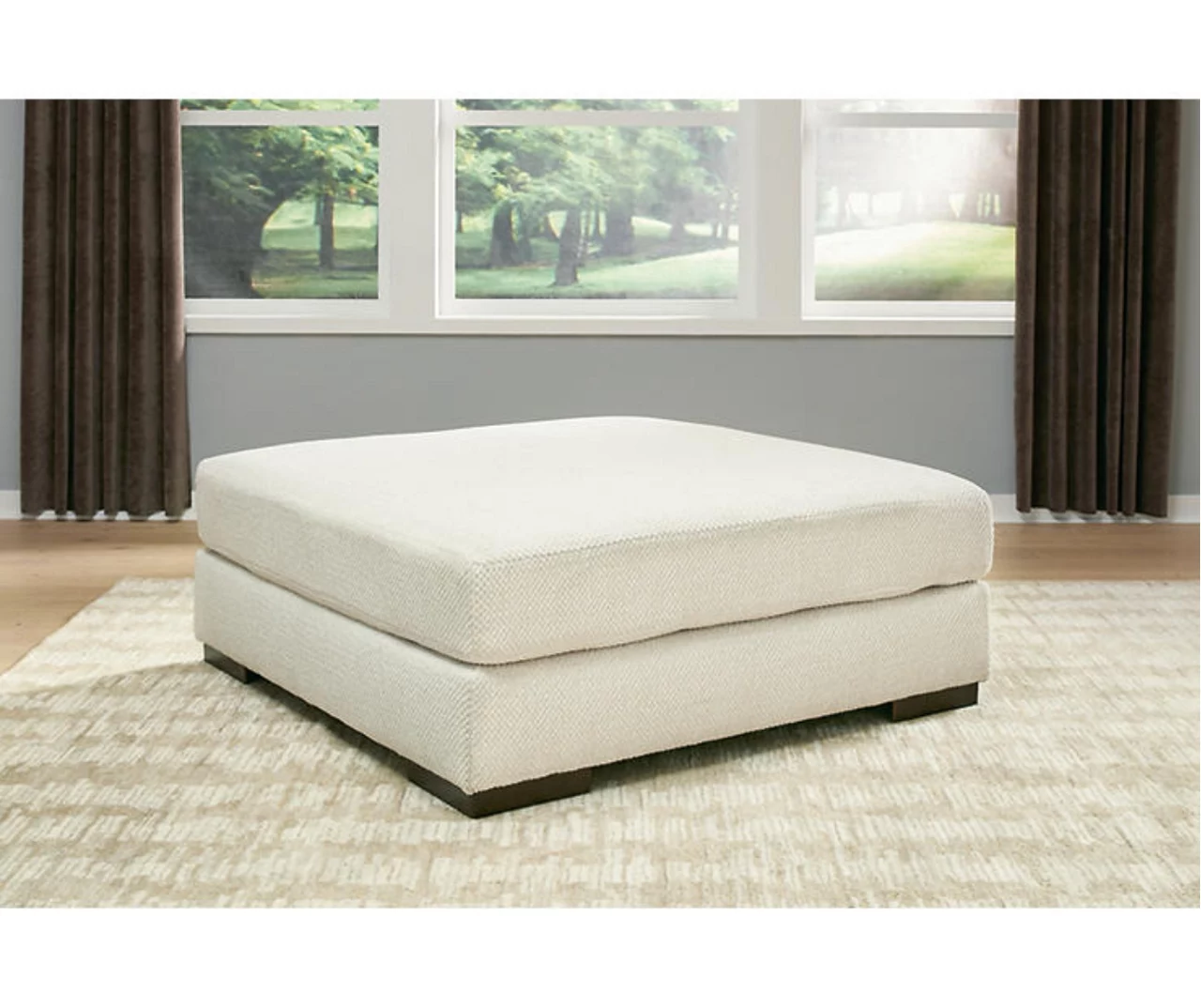 Zada White Oversize Accent Ottoman 4 Zada White Oversize Accent Ottoman - Image 2