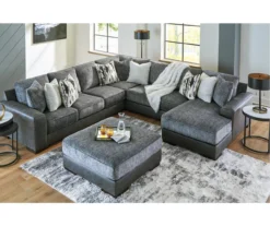 Larkstone Charcoal Oversize Accent Ottoman -Living Room Furniture 810612394 4