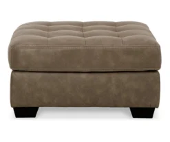 Keskin Brown Faux Leather Oversize Accent Ottoman 10 Keskin Brown Faux Leather Oversize Accent Ottoman -Living Room Furniture 810612412 2