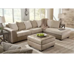 Keskin Brown Faux Leather Oversize Accent Ottoman 9 Keskin Brown Faux Leather Oversize Accent Ottoman -Living Room Furniture 810612412 5