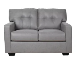 Battstone Graphite Faux Leather Loveseat