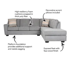 Broyhill Dudlee Smoke Sectional 9 Broyhill Dudlee Smoke Sectional -Living Room Furniture 810613229 810613230 X0 1 1