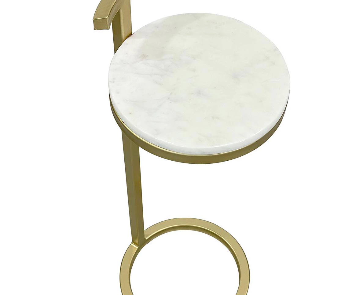 Marble & Metal Drink Side Table 5 Marble & Metal Drink Side Table - Image 3