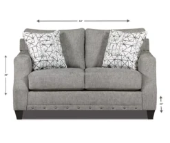 Alexandria Gray Chenille Loveseat -Living Room Furniture 810616680 A8