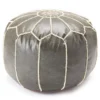 Moroccan Vegan Leather Pouf 1 Moroccan Vegan Leather Pouf -Living Room Furniture 810617353 A0