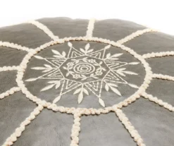 Moroccan Vegan Leather Pouf -Living Room Furniture 810617353 A8