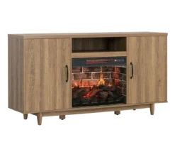 60" Modern Tan Electric Fireplace Console 11 60" Modern Tan Electric Fireplace Console -Living Room Furniture 810617759 A0 2