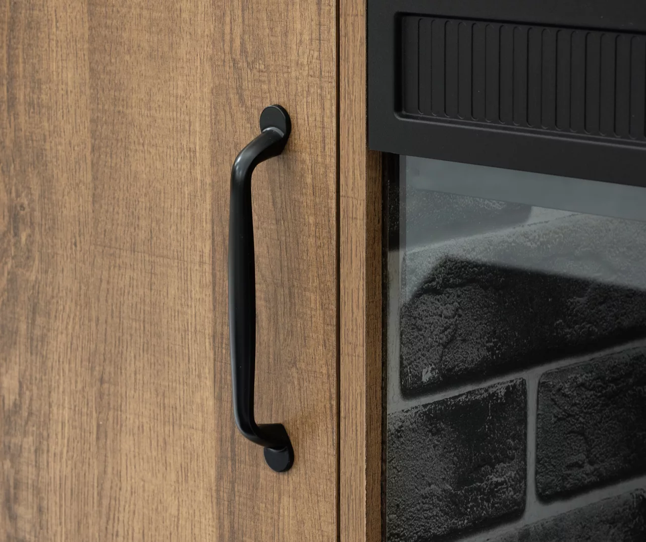 60" Modern Tan Electric Fireplace Console 4 60" Modern Tan Electric Fireplace Console - Image 3