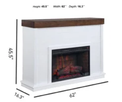 62" White Shiplap Grand Electric Fireplace -Living Room Furniture 810617760 A6 1