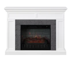 Living Room Furniture 34 48" Faux Herringbone Mantel Electric Fireplace