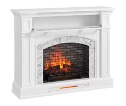 62" White Marble Grand Electric Fireplace Console -Living Room Furniture 810617766 A0 3
