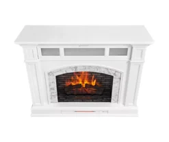 62" White Marble Grand Electric Fireplace Console -Living Room Furniture 810617766 A0 4