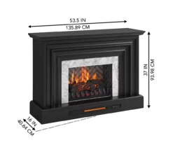 53.5" Black Petite Grand Electric Fireplace Console -Living Room Furniture 810617767 A6