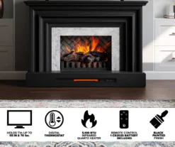 53.5" Black Petite Grand Electric Fireplace Console -Living Room Furniture 810617767 M7