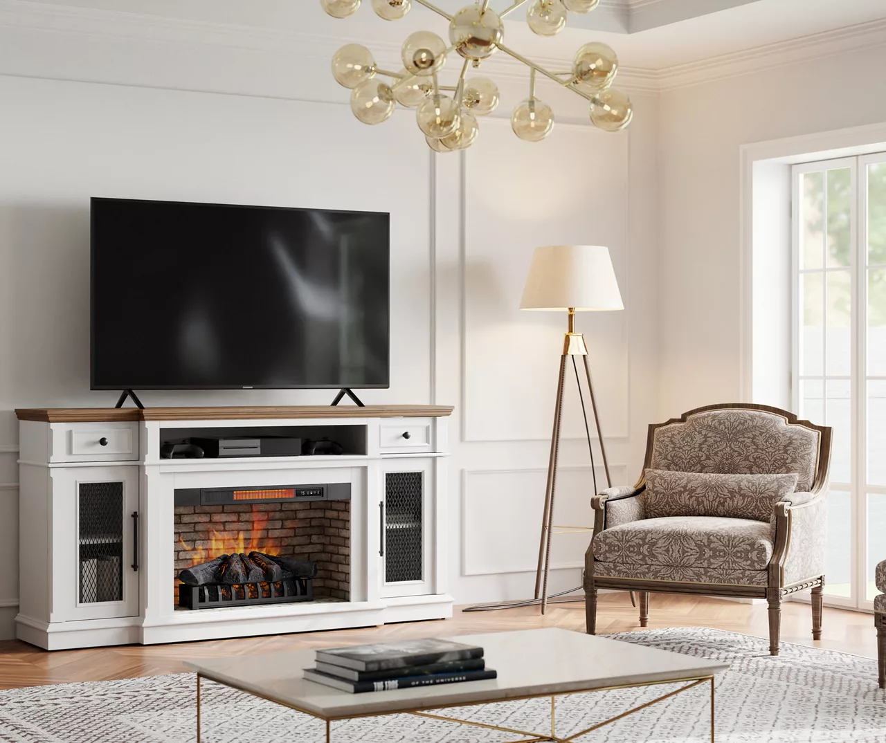 73.5" Castillo Electric Fireplace Console 4 73.5" Castillo Electric Fireplace Console - Image 2