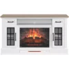 60" White 2-Door Electric Fireplace Console 1 60" White 2-Door Electric Fireplace Console -Living Room Furniture 810618088 A0 1