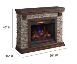 50" Madison Pine & Faux Stone Electric Fireplace 13 50" Madison Pine & Faux Stone Electric Fireplace -Living Room Furniture 810620258 A6