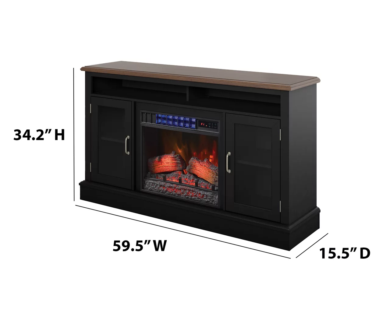 59.5" Black CoolGlow Electric Fireplace & Fan Console 11 59.5" Black CoolGlow Electric Fireplace & Fan Console - Image 9