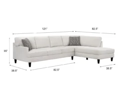 Broyhill Fresno Cream Sectional 23 Broyhill Fresno Cream Sectional -Living Room Furniture 810620600 810620622 A6 1