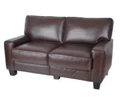 Palisades Chestnut Bonded Leather Loveseat 14 Palisades Chestnut Bonded Leather Loveseat -Living Room Furniture 810659212 A0 1
