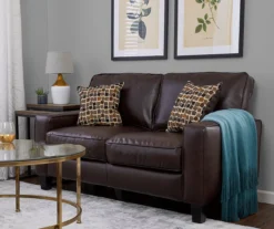 Palisades Chestnut Bonded Leather Loveseat 15 Palisades Chestnut Bonded Leather Loveseat -Living Room Furniture 810659212 A0 3