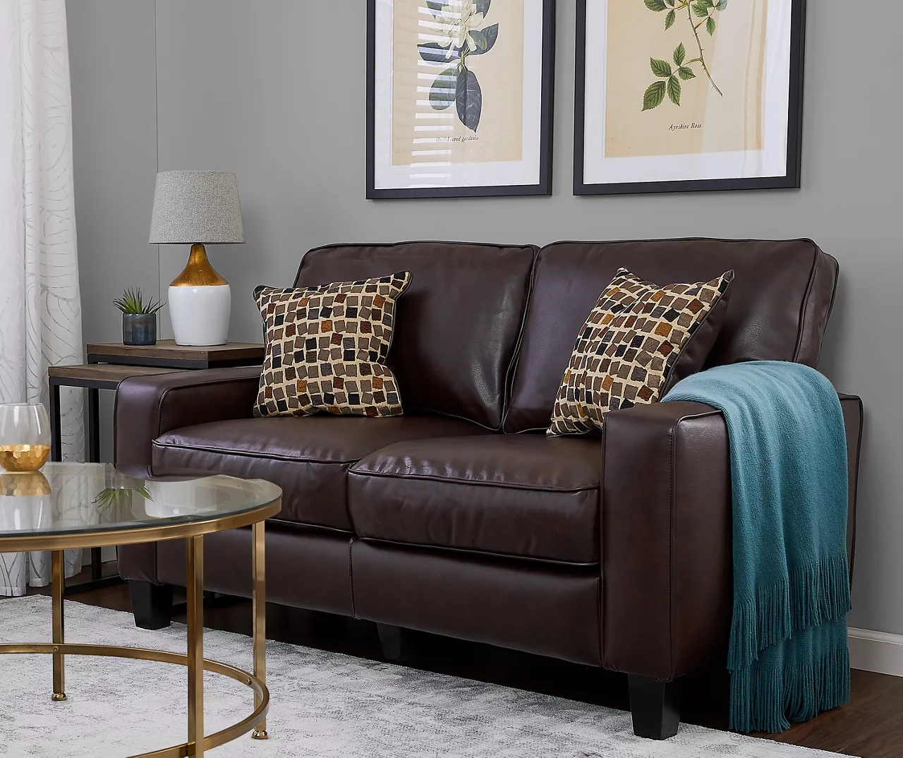 Palisades Chestnut Bonded Leather Loveseat 5 Palisades Chestnut Bonded Leather Loveseat - Image 3