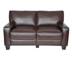 Palisades Chestnut Bonded Leather Loveseat