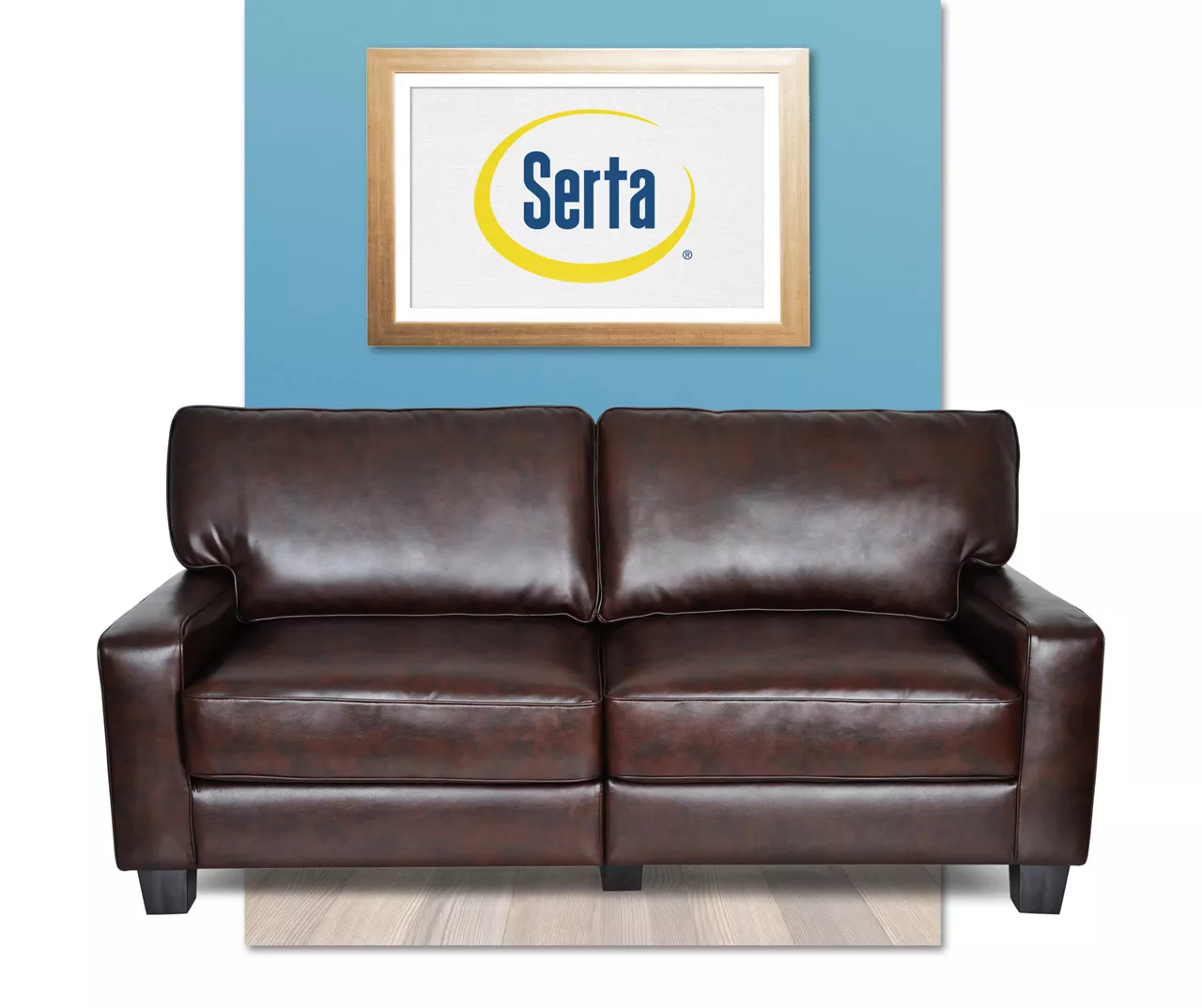 Serta Palisades Chestnut Bonded Leather Sofa 13 Serta Palisades Chestnut Bonded Leather Sofa - Image 11