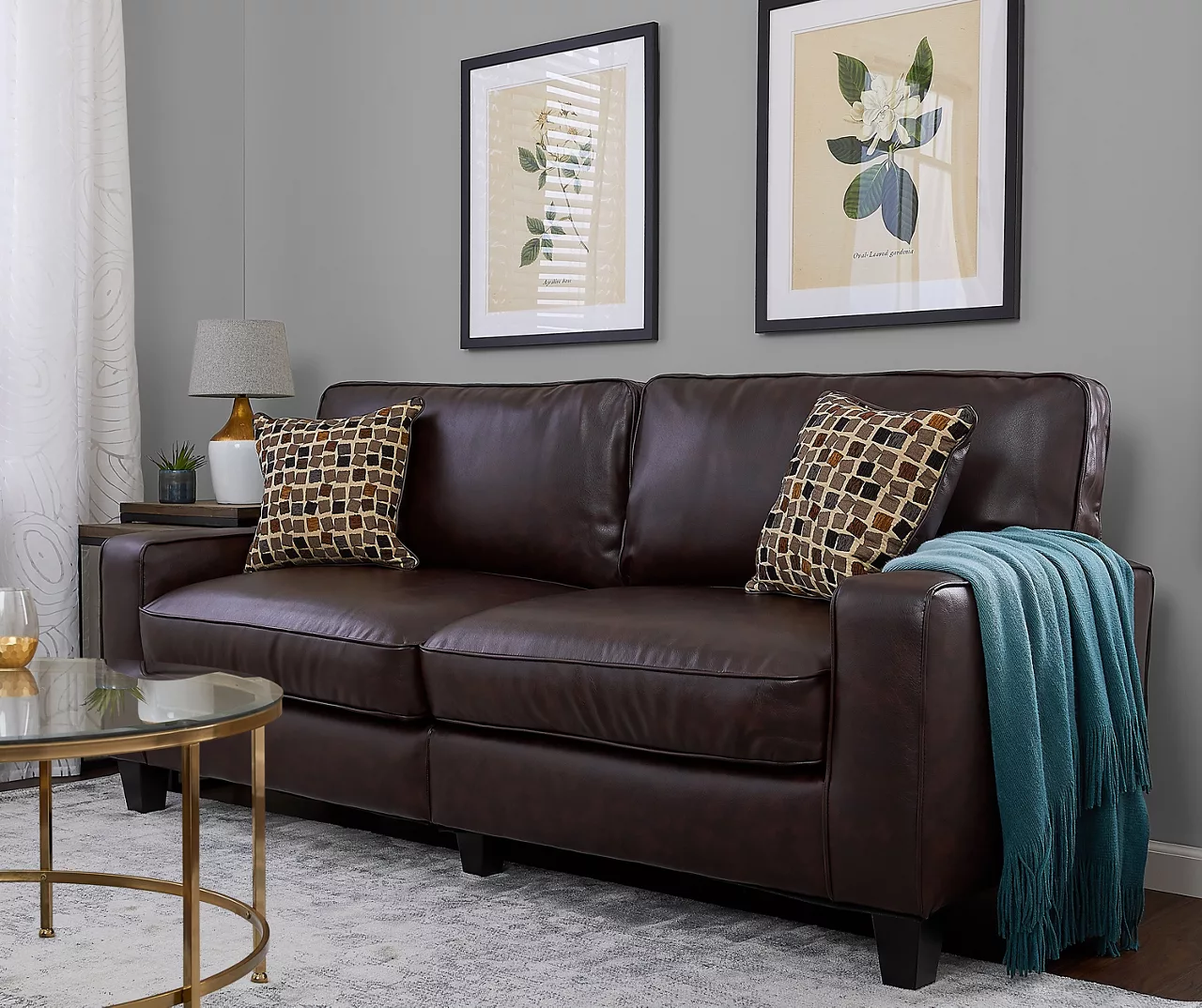 Serta Palisades Chestnut Bonded Leather Sofa 20 Serta Palisades Chestnut Bonded Leather Sofa - Image 18