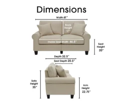 Serta Copenhagen Loveseat -Living Room Furniture 810659226 A0 4