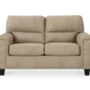 Tishen Pebble Sand Faux Leather Loveseat 1 Tishen Pebble Sand Faux Leather Loveseat -Living Room Furniture 810669862 A0