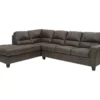 Signature Design By Ashley Navi Smoke Faux Leather Sectional With Left-Facing Chaise -Living Room Furniture combo760010