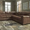 Signature Design By Ashley Bladen Coffee 3-Piece Faux Leather Sectional With Right-Facing Loveseat -Living Room Furniture combo760020 2
