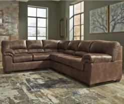 Signature Design By Ashley Bladen Coffee 3-Piece Faux Leather Sectional With Right-Facing Loveseat