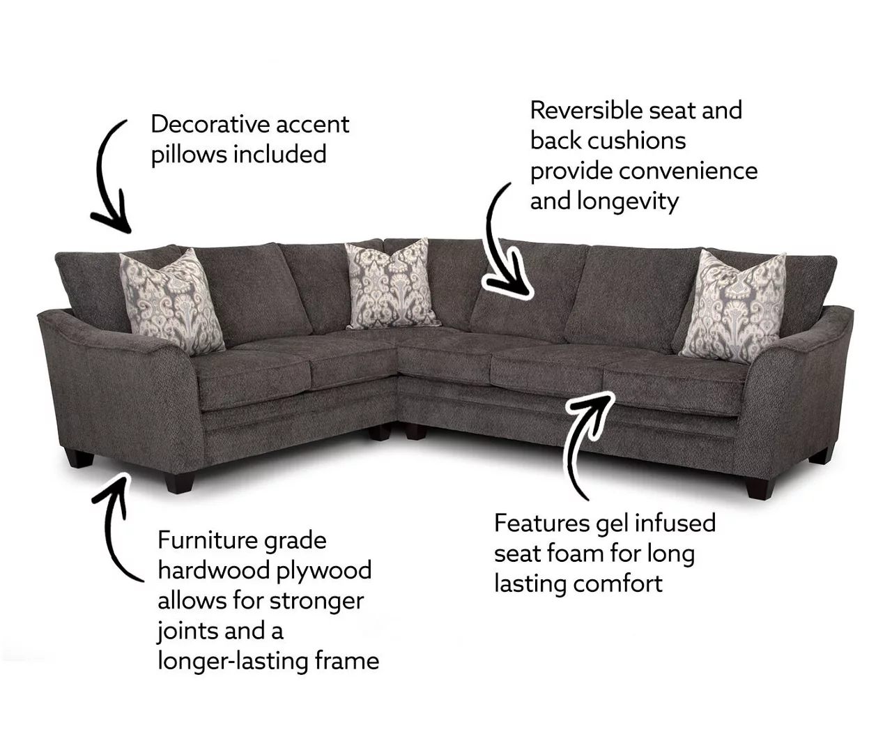 Broyhill Rotherton Dark Gray Sectional 8 Broyhill Rotherton Dark Gray Sectional - Image 6