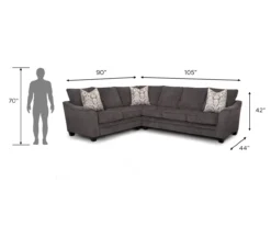 Broyhill Rotherton Dark Gray Sectional 15 Broyhill Rotherton Dark Gray Sectional -Living Room Furniture combo770001 7