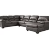 Signature Design By Ashley Aberton Gray Faux Leather 3-Piece Sectional With Right-Facing Chaise -Living Room Furniture combo860013