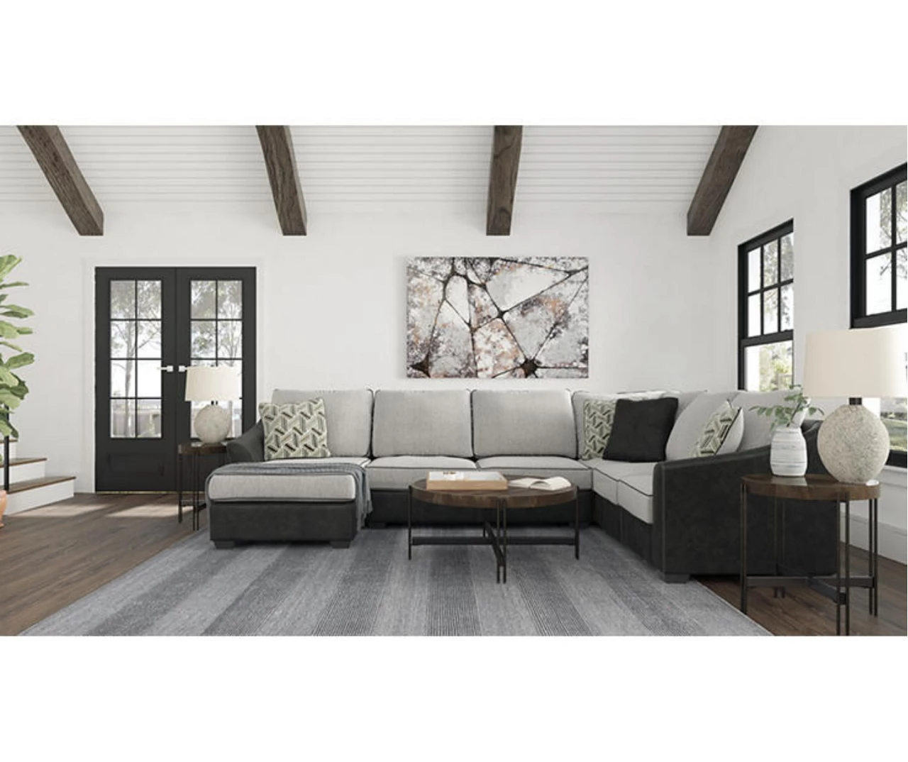 Signature Design By Ashley Bilgray Gray Faux Leather 3-Piece Sectional With Left-Facing Chaise 3 Signature Design By Ashley Bilgray Gray Faux Leather 3-Piece Sectional With Left-Facing Chaise