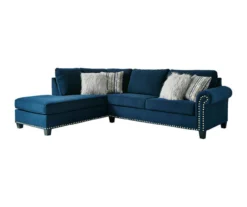 Signature Design By Ashley Trendle Blue Sectional With Left-Facing Chaise