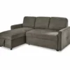 Signature Design By Ashley Kerle Charcoal Sectional With Pop-Up Bed -Living Room Furniture combo870004