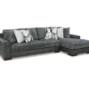 Signature Design By Ashley Larkstone Charcoal 2-Piece Sectional With Right-Facing Chaise 2 Signature Design By Ashley Larkstone Charcoal 2-Piece Sectional With Right-Facing Chaise -Living Room Furniture combo870010
