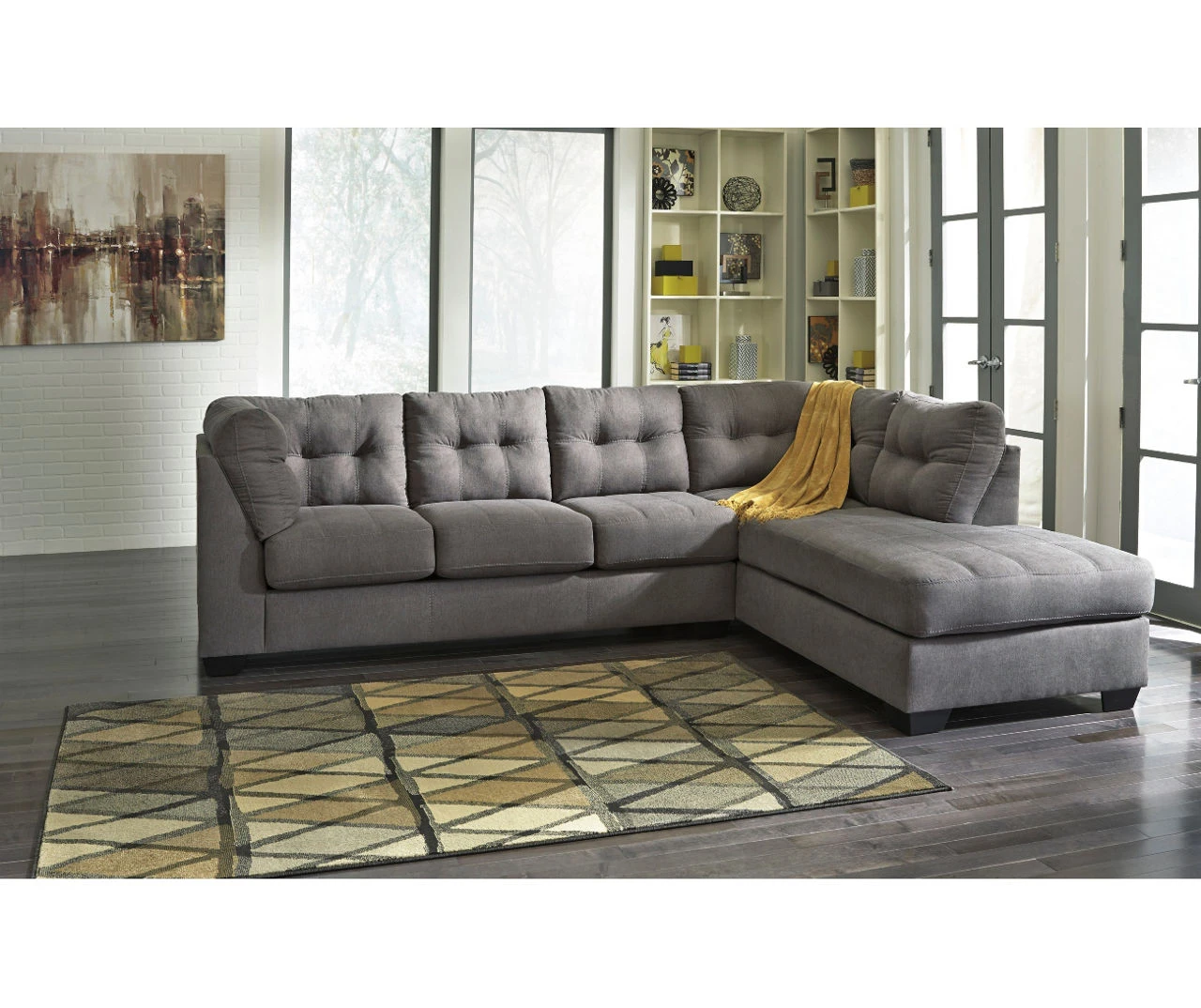 Signature Design By Ashley Maier Charcoal Full Sleeper Sectional With Right-Facing Chaise 4 Signature Design By Ashley Maier Charcoal Full Sleeper Sectional With Right-Facing Chaise - Image 2